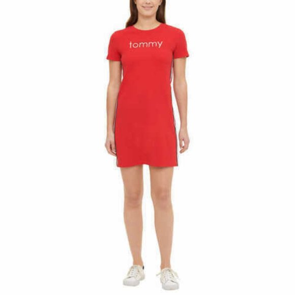 Tommy Hilfiger Dresses & Skirts - Tommy Hilfiger Women's T-Shirt Embroidered Dress-Red (Scarlet)